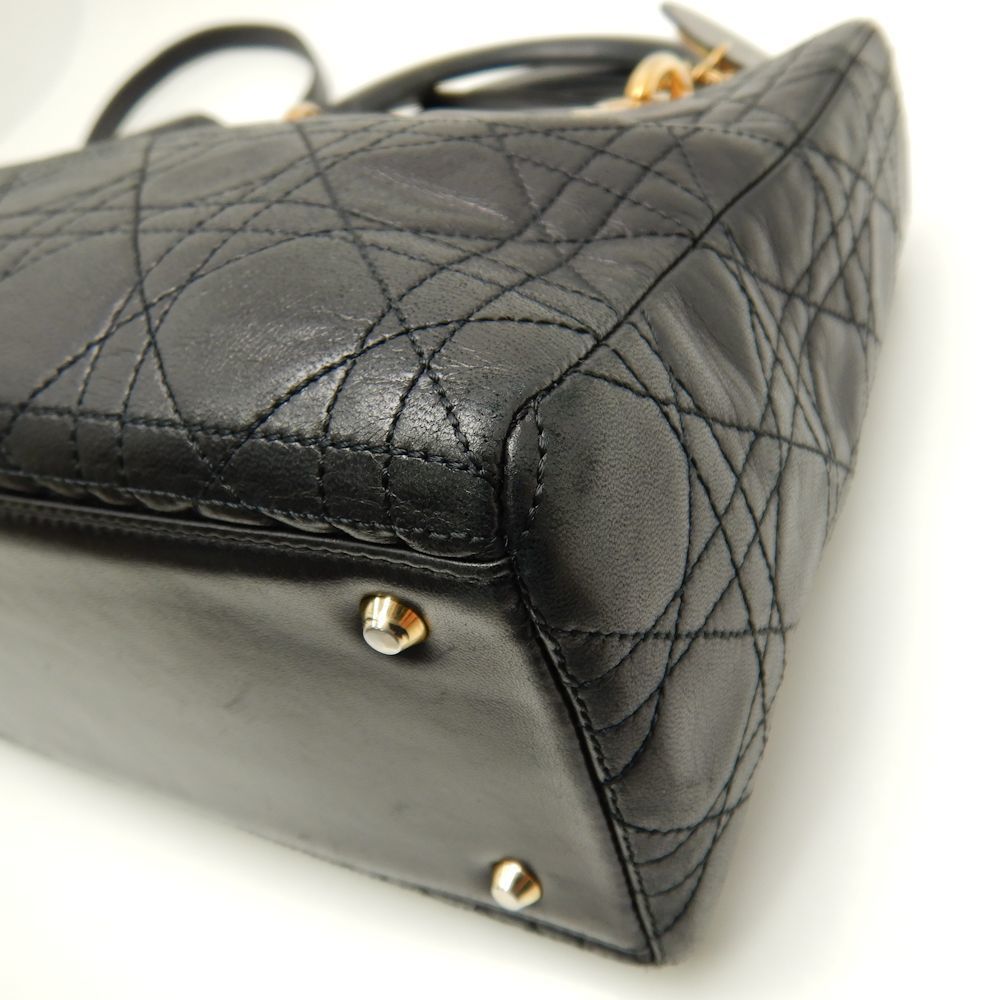 Christian Dior Lady Dior Handbag Lambskin Black - Picture 6 of 8